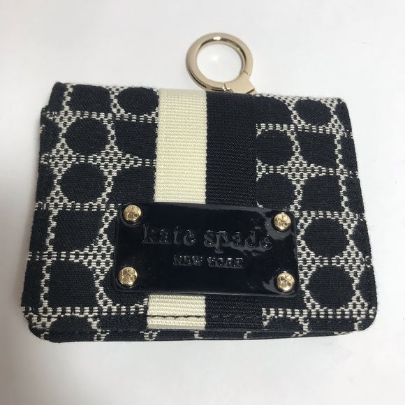Kate Spade Small Black White Geometric Pattern Wallet NWOT - Picture 2 of 12